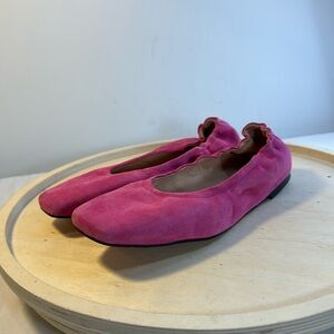 New J.Crew Anya Scruchie Ballet Flats Suede Pink Sz 7